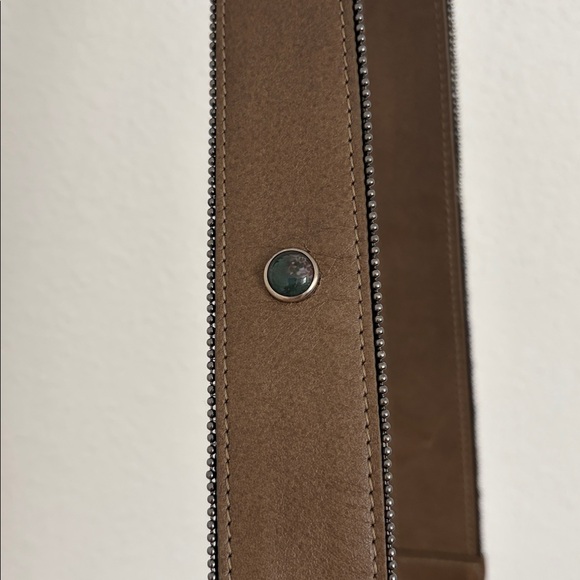 Joey Wolffer Suede Hobo Shoulder bag with Pewter and Stone inlay. - Picture 9 of 12